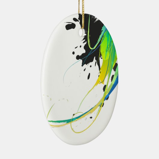 Abstract koel water Verf Spletters Keramisch Ornament (Rechts)