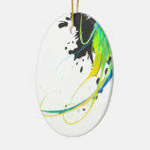 Abstract koel water Verf Spletters Keramisch Ornament (Links)