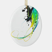 Abstract koel water Verf Spletters Keramisch Ornament (Rechts)