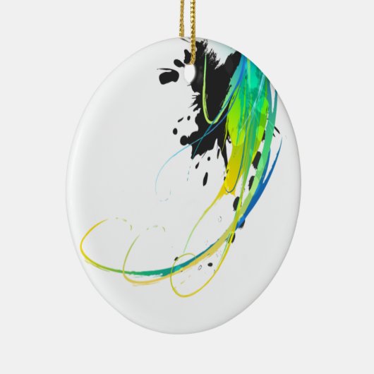 Abstract koel water Verf Spletters Keramisch Ornament (Rechts)
