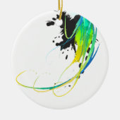 Abstract koel water Verf Spletters Keramisch Ornament (Voorkant)
