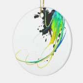Abstract koel water Verf Spletters Keramisch Ornament (Links)