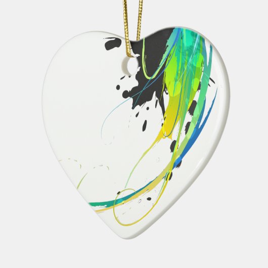 Abstract koel water Verf Spletters Keramisch Ornament (Links)