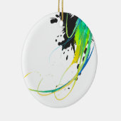 Abstract koel water Verf Spletters Keramisch Ornament (Rechts)