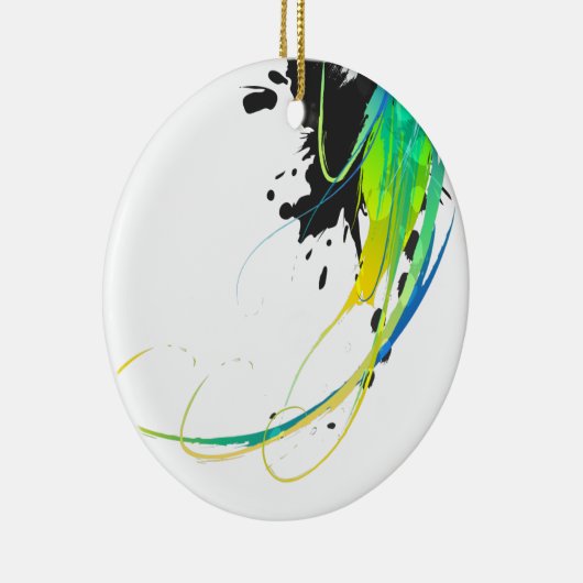 Abstract koel water Verf Spletters Keramisch Ornament (Rechts)