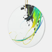 Abstract koel water Verf Spletters Keramisch Ornament (Links)