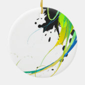 Abstract koel water Verf Spletters Keramisch Ornament (Achterkant)