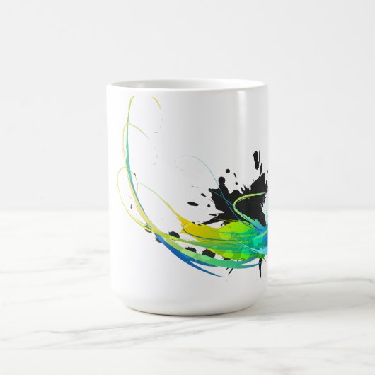 Abstract koel water Verf Spletters Koffiemok (Center)