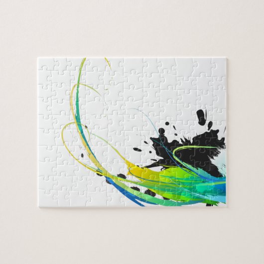 Abstract koel water Verf Spletters Legpuzzel (Horizontaal)