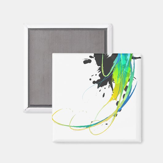 Abstract koel water Verf Spletters Magneet (Voorkant / Achterkant)