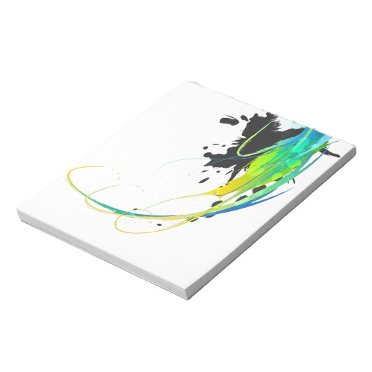 Abstract koel water Verf Spletters Notitieblok (Linkerzijde)