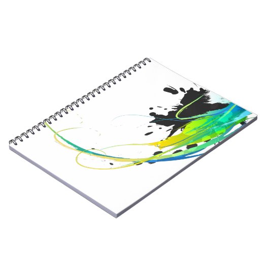 Abstract koel water Verf Spletters Notitieboek (Linkerzijde)