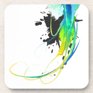 Abstract koel water Verf Spletters Onderzetter