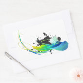 Abstract koel water Verf Spletters Rechthoekige Sticker (Envelop)