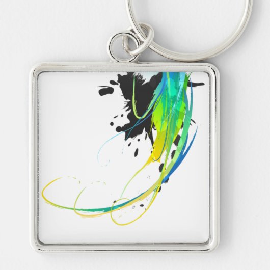 Abstract koel water Verf Spletters Sleutelhanger (Voorkant)