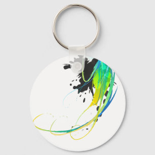 Abstract koel water Verf Spletters Sleutelhanger