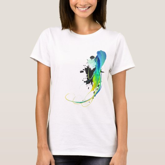 Abstract koel water Verf Spletters T-shirt (Voorkant)