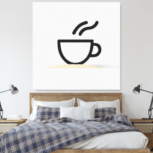 Abstract koffiebekerontwerp canvas afdruk (Insitu (Slaapkamer))