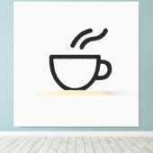 Abstract koffiebekerontwerp canvas afdruk (Insitu (Houten vloer))