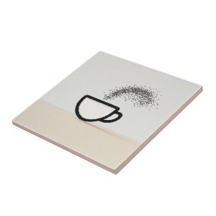 Abstract koffiebekerontwerp tegeltje