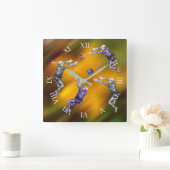 Abstract kogelgevecht met acrylwand vierkante klok (Huis)