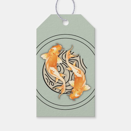 Abstract Koi Artistic Gift Label Cadeaulabel (Voorkant)