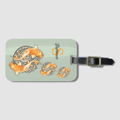 Abstract Koi Fish en Monogram Bagagelabel (Voorkant (horizontaal))