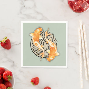 Abstract Koi Paper Napkins Servet