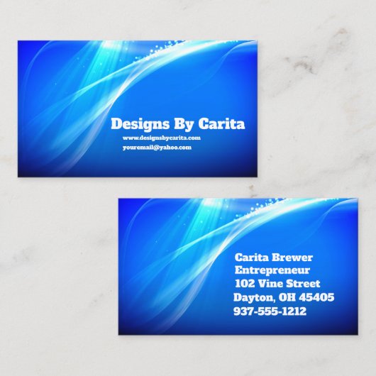 Abstract koninklijk blauw Visitekaartje (Voorkant / Achterkant)