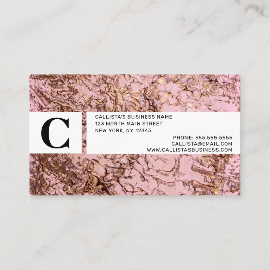 Abstract koper Blush roze acrylverf Visitekaartje (Achterkant)