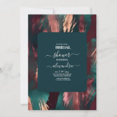 Abstract koper donkergroen stoffig roze bruids kaart (Voorkant)