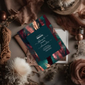 Abstract koper donkergroen stoffig roze bruids kaart