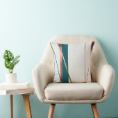 Abstract koper met accenten van Blauwgroen kussen (Stoel)