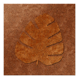 Abstract koperblik Leaf Perfect Poster