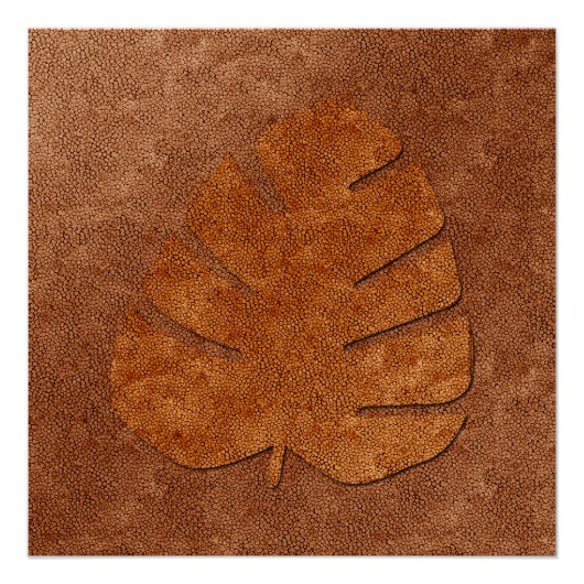 Abstract koperblik Leaf Perfect Poster (Voorkant)