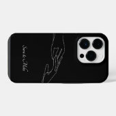 Abstract Koppel Lijnkunst, Boho Chic iPhone Hoesje (Achterkant horizontaal)