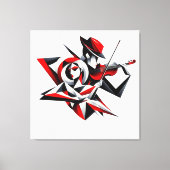 Abstract Koppel met Viool Canvas Afdruk (Voorkant)