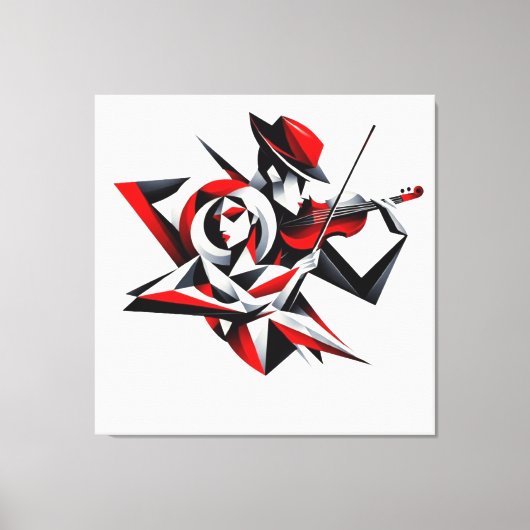 Abstract Koppel met Viool Canvas Afdruk (Voorkant)