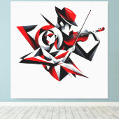 Abstract Koppel met Viool Canvas Afdruk (Insitu (Houten vloer))
