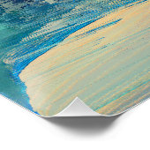 Abstract koraal, blauw en roest schrijver Motivati Poster (Hoek)