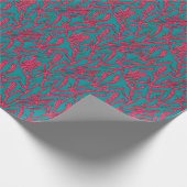 Abstract koraal, gebold roze en Blauwgroen Cadeaupapier (Hoek)