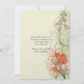 Abstract Koraal Limoen Bloemen Swirls Bruiloft Uit Kaart (Achterkant)