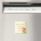 Abstract koraal Limoen bloemenbewaar de datummagne Magneet (Insitu (Vaatwasser))