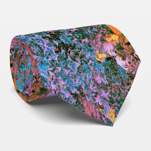 Abstract koraal, roze groene en aqua tuingewas stropdas (Opgerold)