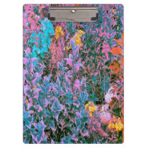 Abstract koraal, roze groene en aqua tuingroei