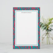 Abstract koraal Tropisch Vet Patroon Briefpapier (Staand voorkant)