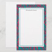 Abstract koraal Tropisch Vet Patroon Briefpapier (Voorkant / Achterkant)