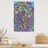 Abstract koraal Zee Poster (Keuken)