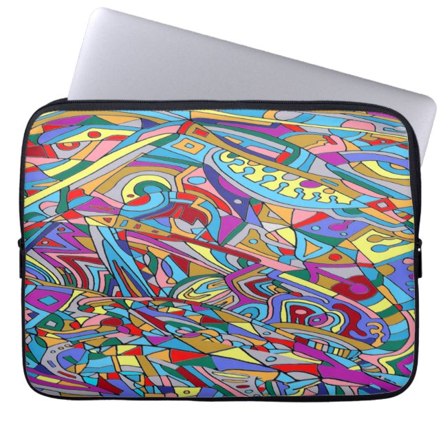 Abstract koraal Zee Poster Acryldruk Laptop Sleeve (Voorkant)