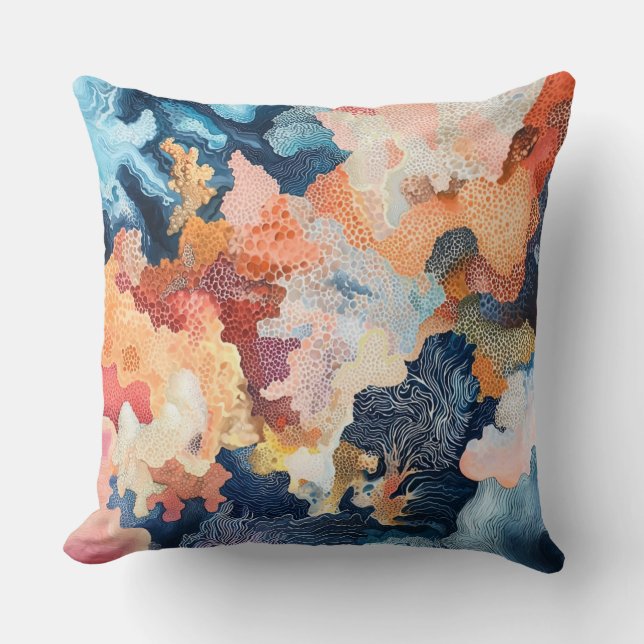 Abstract koraalpatroon voor 🌿 decoratie kussen (Voorkant)